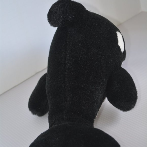 VTG Shamu Orca Killer Whale Plush Stuffed Animal Kid Toy 13" Ocean Aquatic Black - Picture 5 of 8